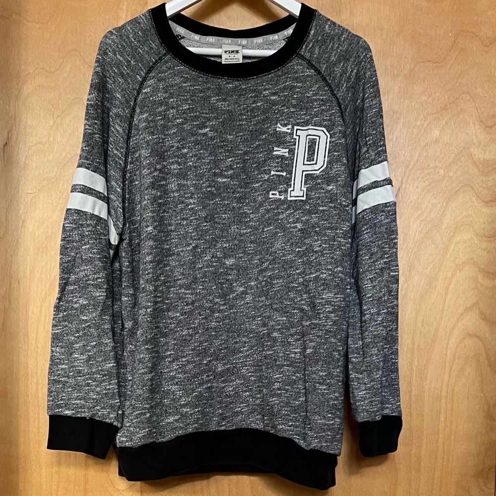 PINK Victoria’s Secret, crew neck sweatshirt, light weight , grey